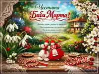Красива картичка за Баба Марта