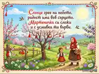 Мартеничка си сложи