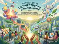 Вдъхновяваща илюстрация за Световния ден на творчеството и иновациите 2026.