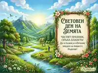 Картичка за Световния ден на Земята: Пазете природата!