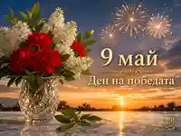 9 май Ден на победата с карамфили, люляци, залез и фойерверки