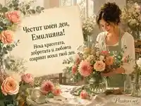 Луксозна ботаническа картичка за имен ден на Емилияна