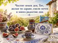 Слънчева градина със смокини за имен ден на Тит