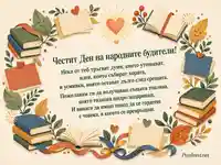 Ден на народните будители с венец от книги, сърце и вдъхновяващо послание