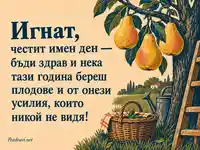 Имен ден на Игнат с три круши и пожелание за плодовете на труда